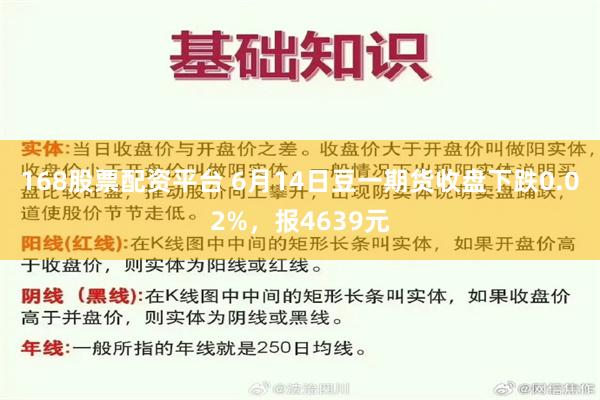 168股票配资平台 6月14日豆一期货收盘下跌0.02%，报4639元