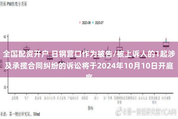 全国配资开户 日钢营口作为被告/被上诉人的1起涉及承揽合同纠纷的诉讼将于2024年10月10日开庭