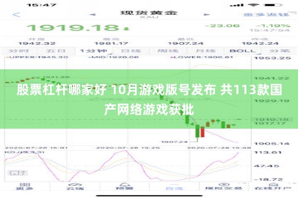 股票杠杆哪家好 10月游戏版号发布 共113款国产网络游戏获批