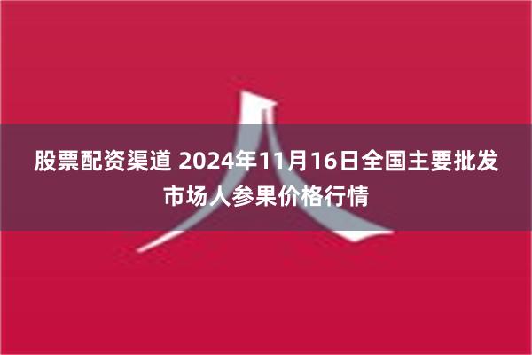 股票配资渠道 2024年11月16日全国主要批发市场人参果价格行情