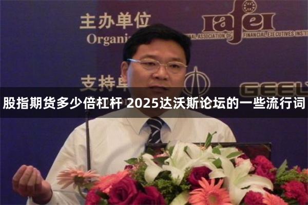 股指期货多少倍杠杆 2025达沃斯论坛的一些流行词