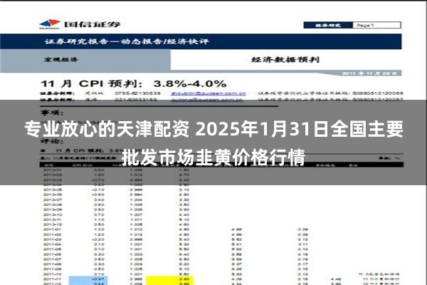 专业放心的天津配资 2025年1月31日全国主要批发市场韭黄价格行情